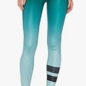 ALO Yoga Green and Black Leggings with High Waistband